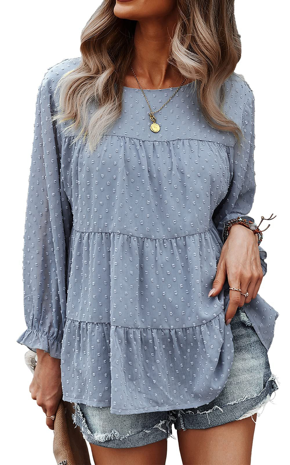 Damen-Boho-Bluse mit Stickereien