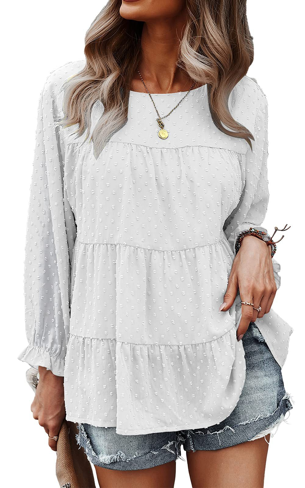 Damen-Boho-Bluse mit Stickereien