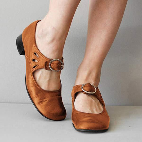 Marit - Vintage Schuhe mit runder Zehe