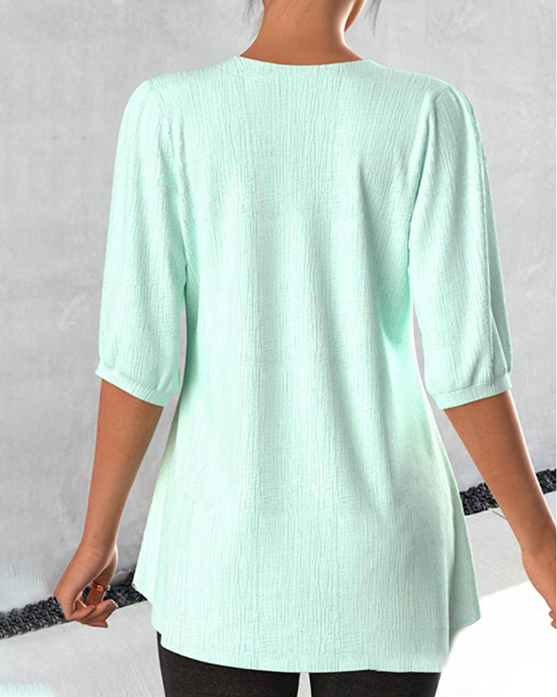 Chloe - Mintgroene Kanten Blouse