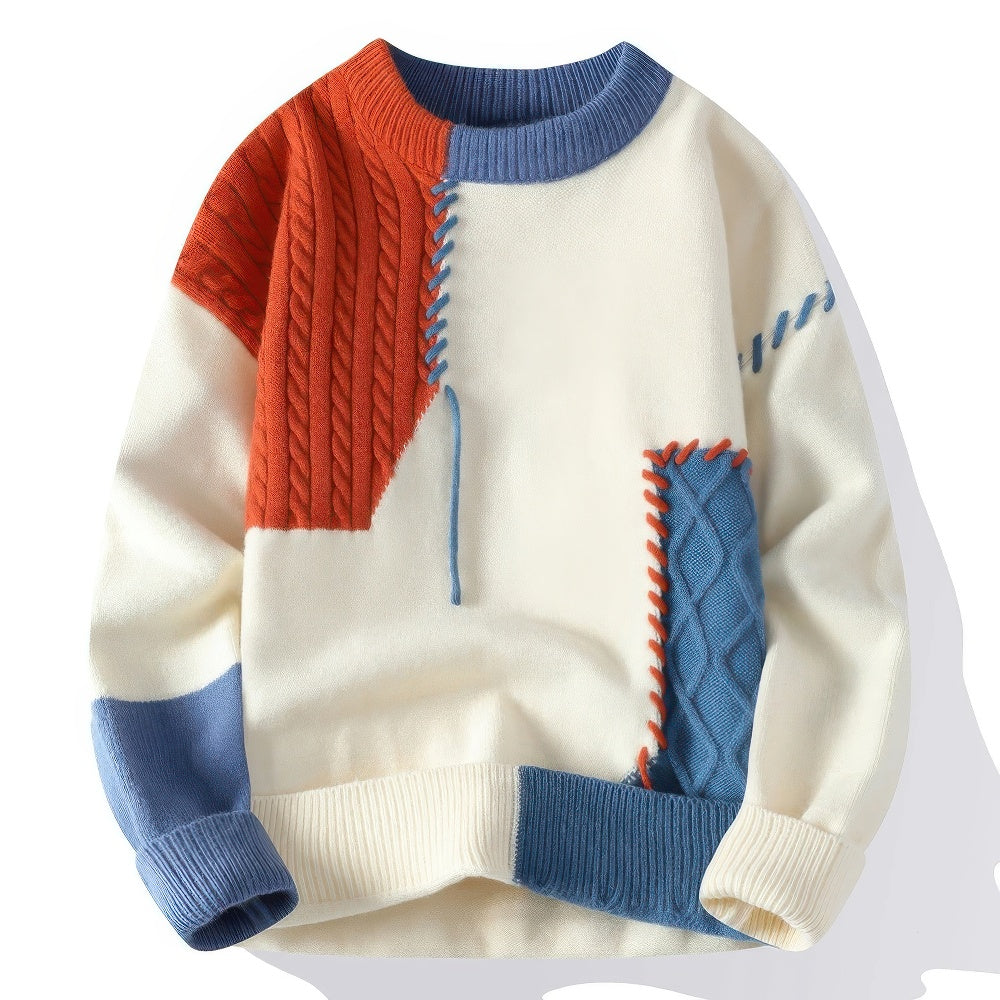 Mylo - Herren-Rollkragenpullover Patchwork