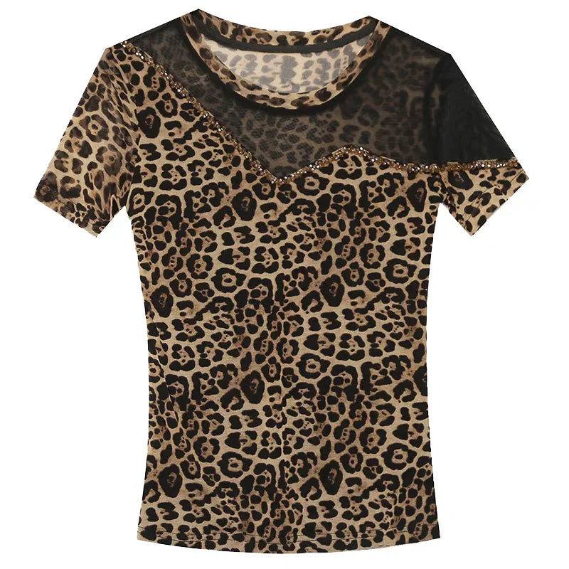 Olia - Patchwork-Leoparden-T-Shirts