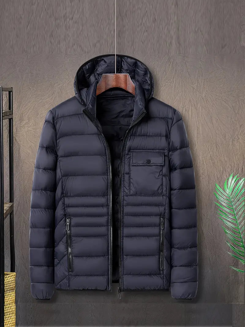 Edil - Herren Wintermantel - Warmer Puffer mit Kapuze und Stehkragen