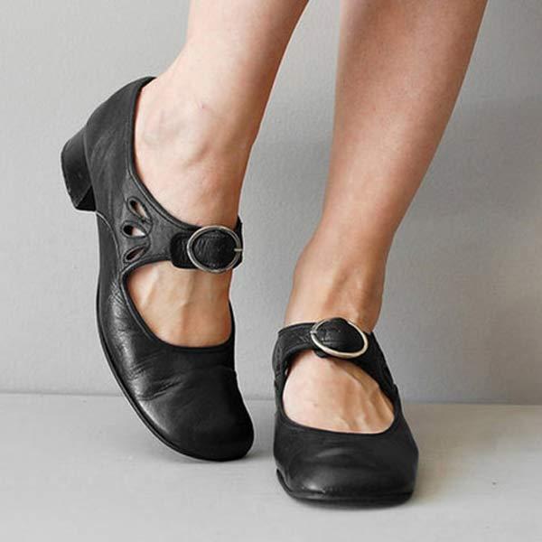 Marit - Vintage Schuhe mit runder Zehe