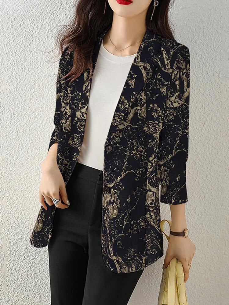 Fabiana - Eleganter Damenblazer mit Retro-Blumendruck