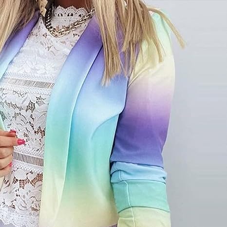 Langärmeliger Tie-Dye-Blazer für Frauen