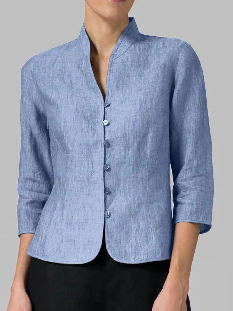 Margie - Hochwertige Damen Bluse mit Stehkragen