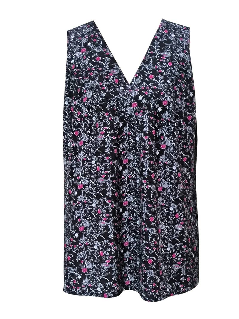 Tanktop mit sommerlichem Blumendruck | Festliche Bluse für Frauen