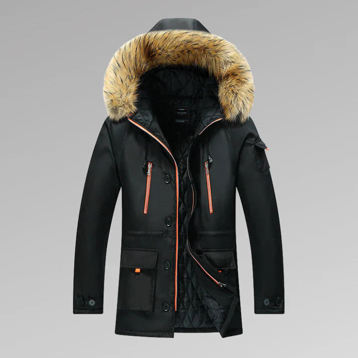 Lhon - Hochwertige Winterjacke mit Kunstpelzkragen