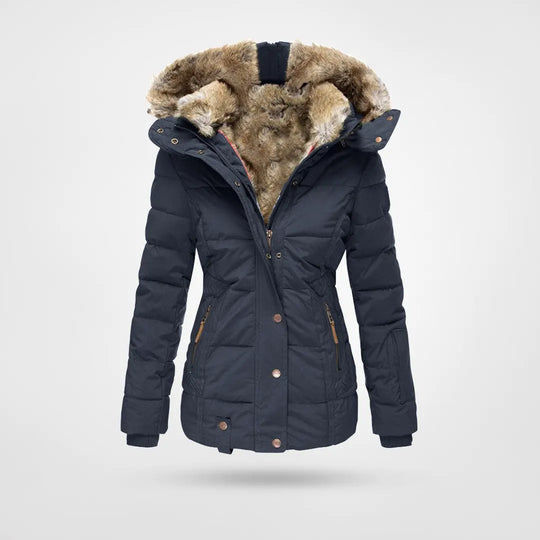 Warme Winterjacke mit Fellfutter – Stilvoll & Kuschelig