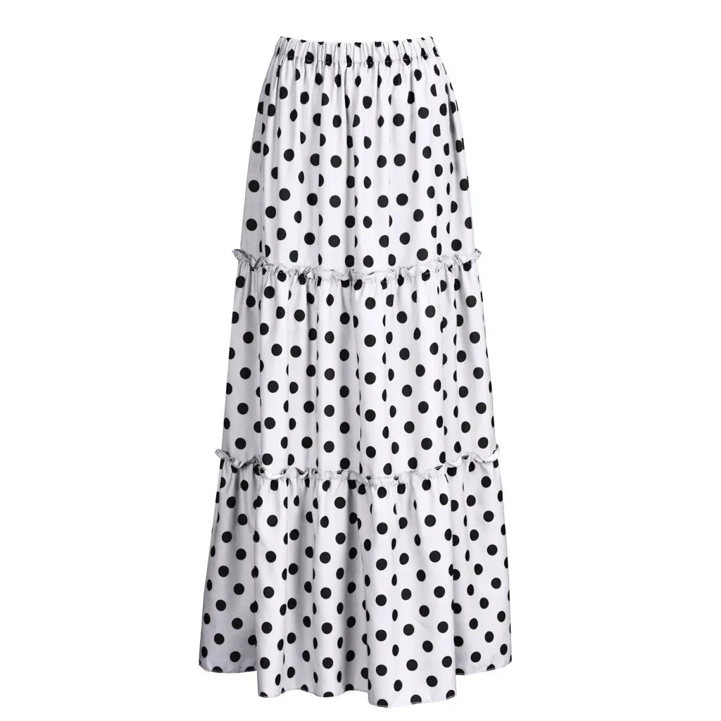 Jolene - Bohemischer Maxirock mit Polka-Dot-Muster