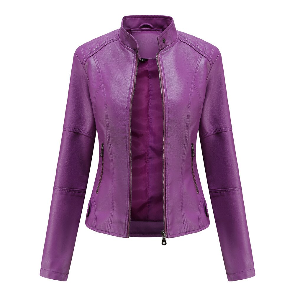 Serafima -  Damen Lederjacke mit Mao