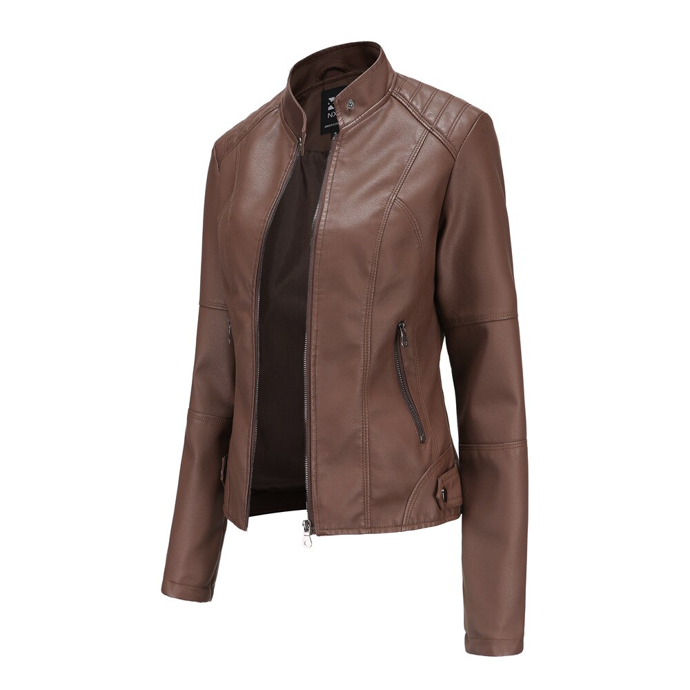 Serafima -  Damen Lederjacke mit Mao