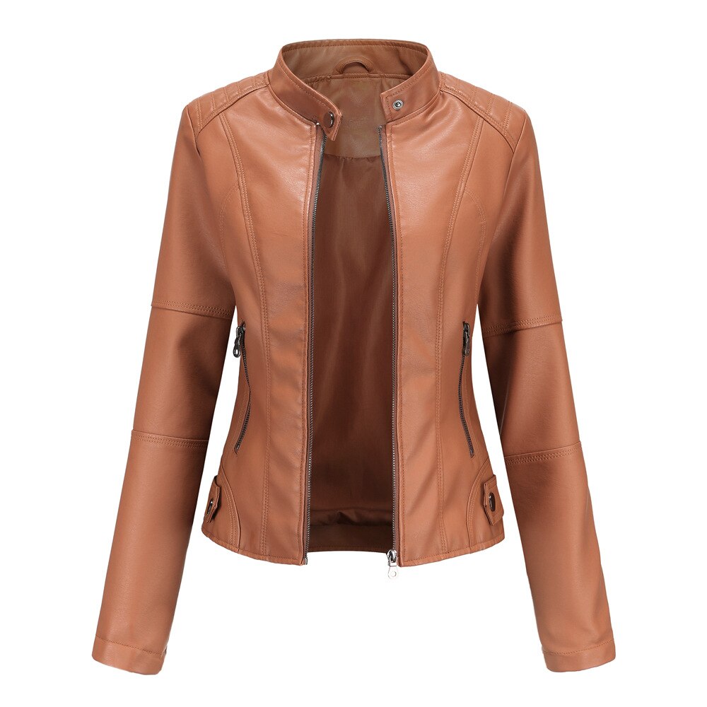 Serafima -  Damen Lederjacke mit Mao