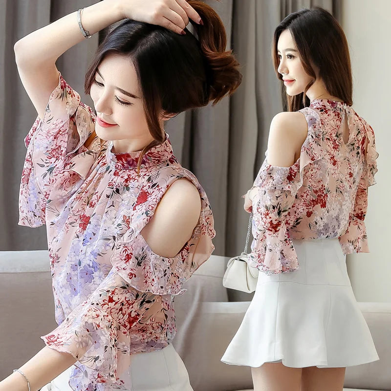 Halle - Chiffon blouse with butterfly sleeves