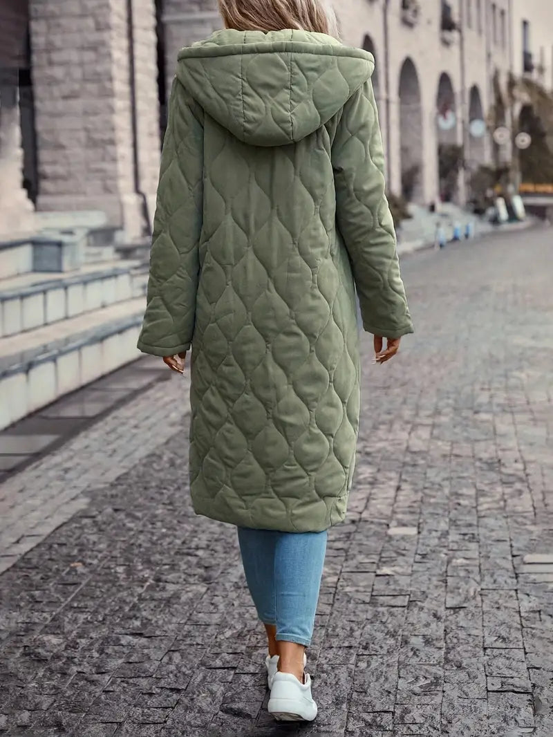 Elowen - Gesteppte Damen-Kapuzenjacke mit langen Ärmeln, Winter