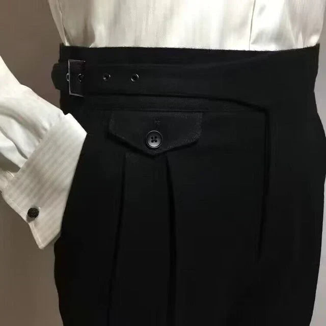 Zeke - Elegante Wollhose mit Gürtel für Herren