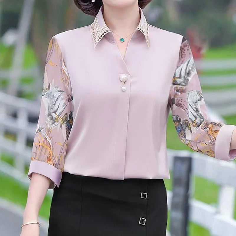 Amber - Chiffon-Bluse mit Print