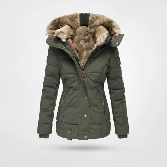 Warme Winterjacke mit Fellfutter – Stilvoll & Kuschelig