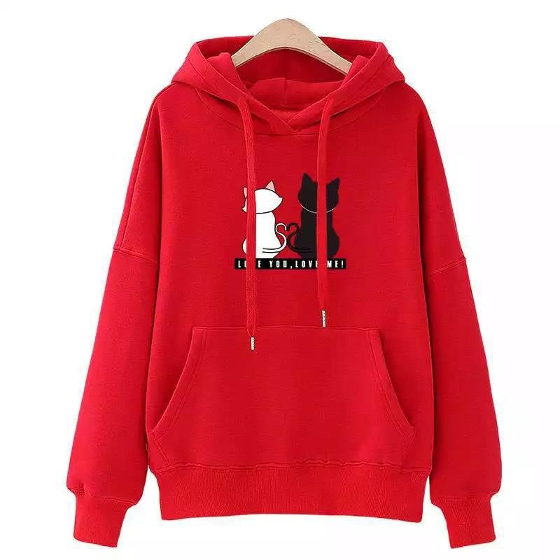 Damen-Hoodie mit Katzen-Print