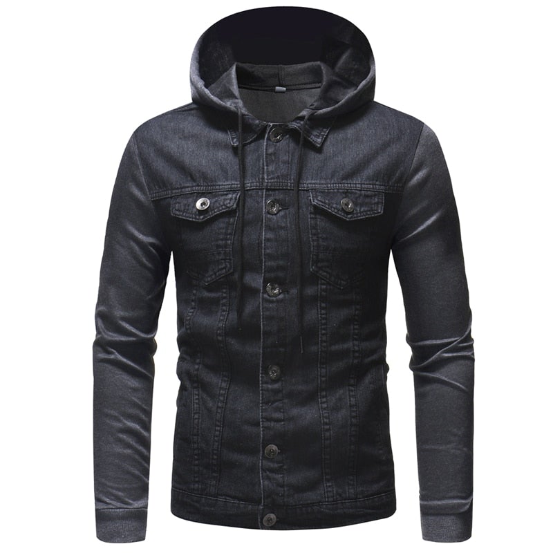 Herren-Jeansjacke aus kombinierten Materialien