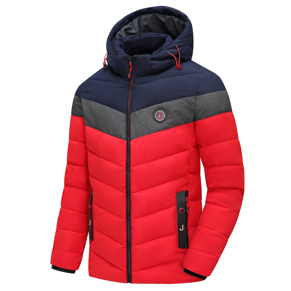 Mehrfarbige Winterjacke für Herren