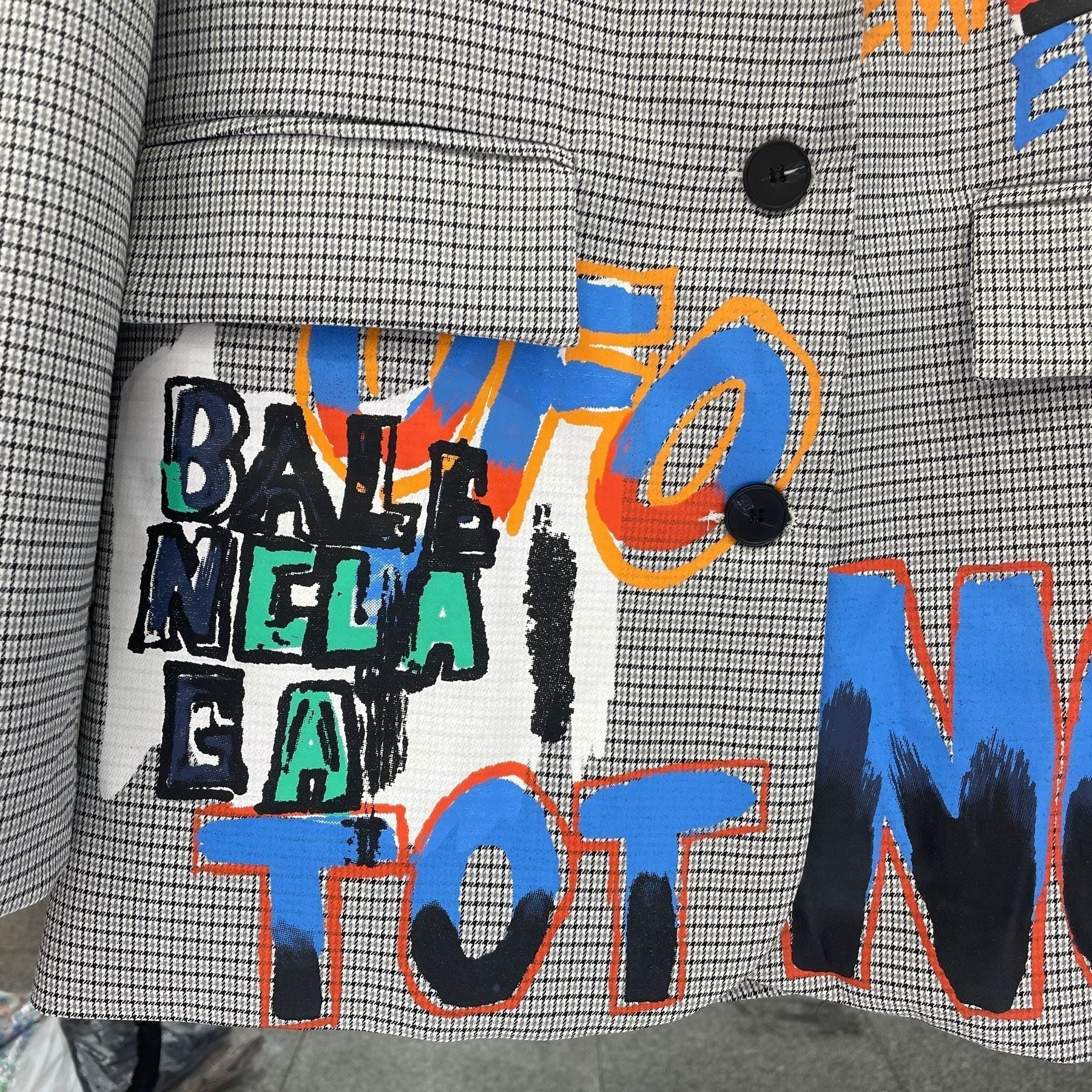 Blazer in Übergröße mit auffälligem Textdesign für Frauen