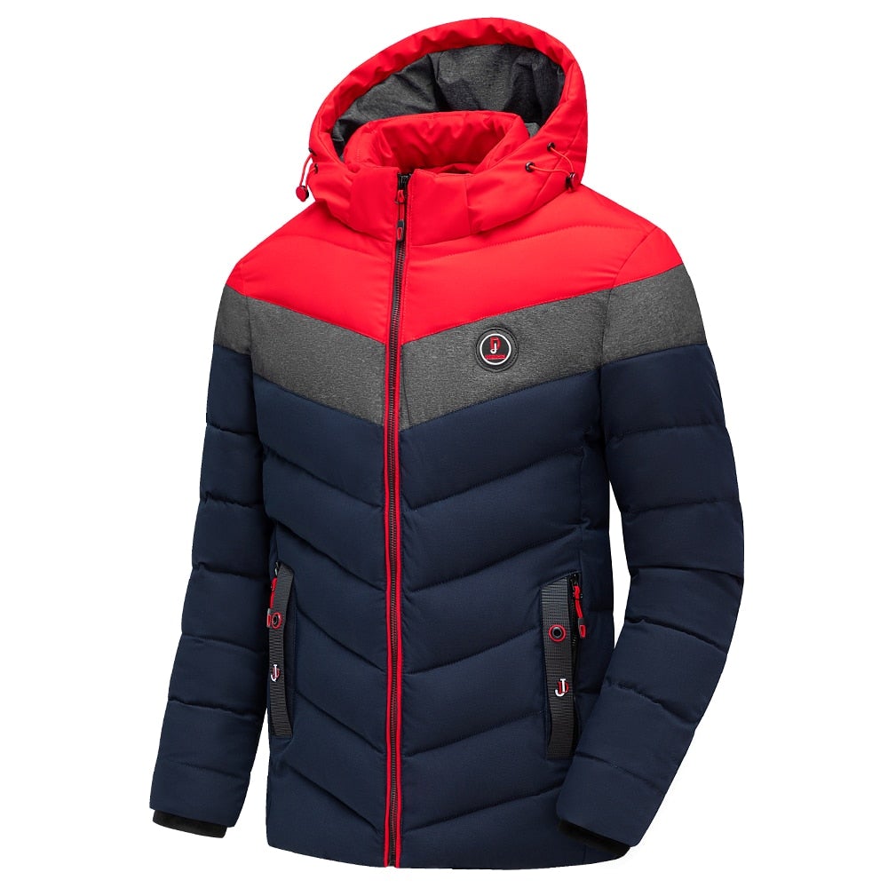 Mehrfarbige Winterjacke für Herren