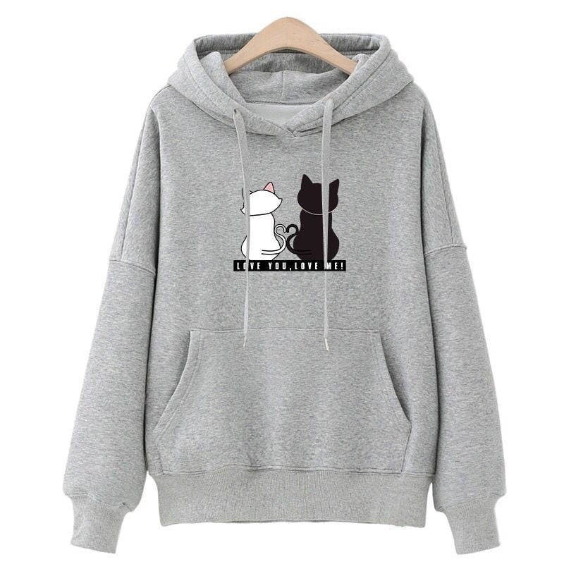 Damen-Hoodie mit Katzen-Print