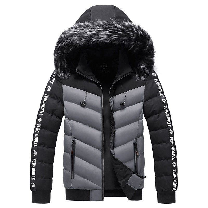 Zweifarbige Winterjacke für Herren