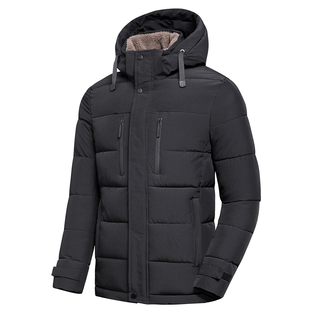 Herren-Winterjacke mit abnehmbarer Kapuze