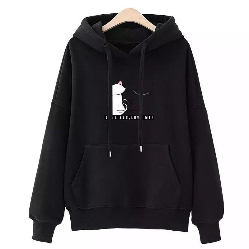 Damen-Hoodie mit Katzen-Print