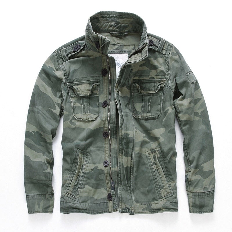 Herren-Tarnfarben-Jeansjacke