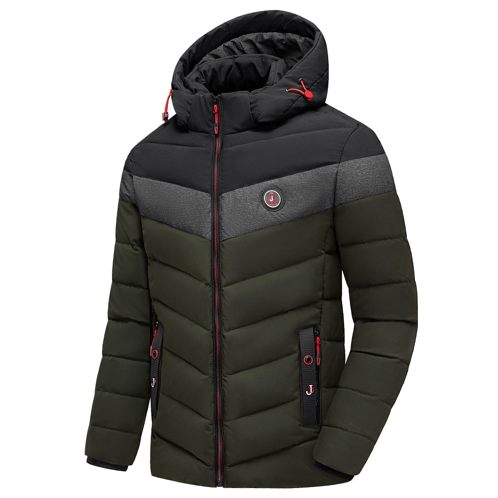 Mehrfarbige Winterjacke für Herren