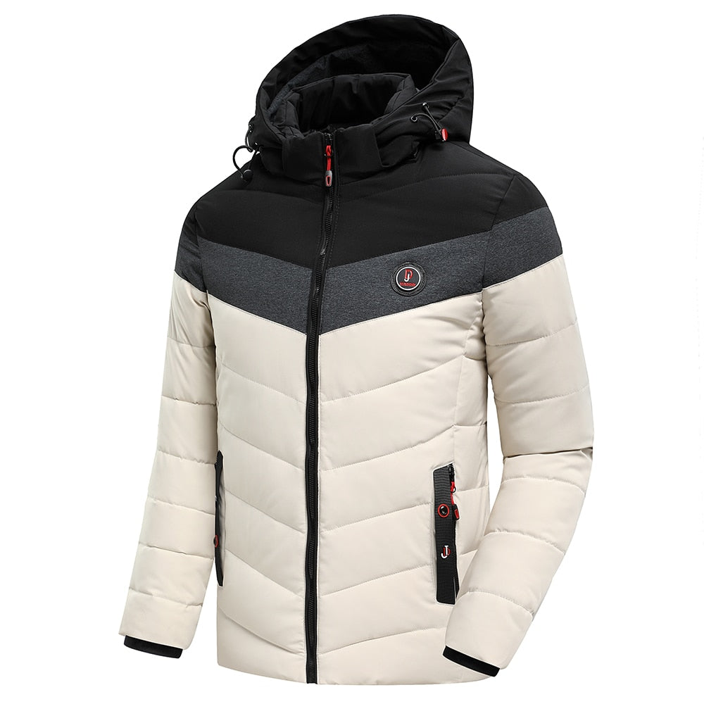 Mehrfarbige Winterjacke für Herren