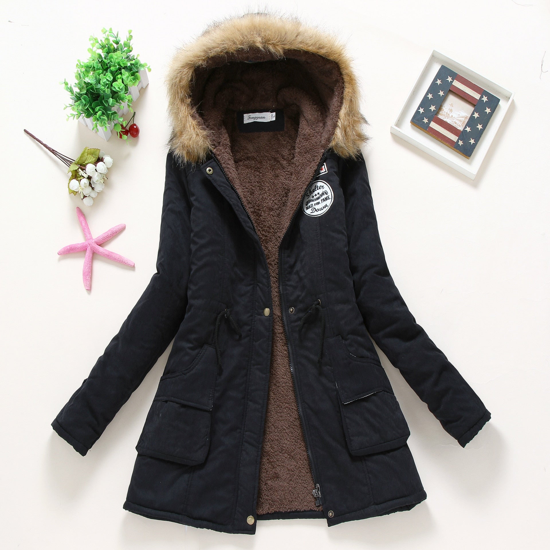 Damen-Parka mit Fell