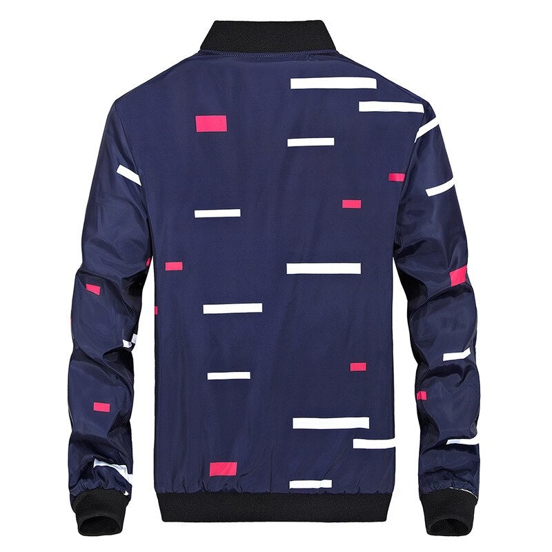 Herren-Übergangsjacke mit geometrischem Muster