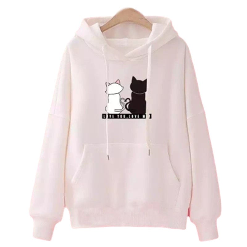 Damen-Hoodie mit Katzen-Print