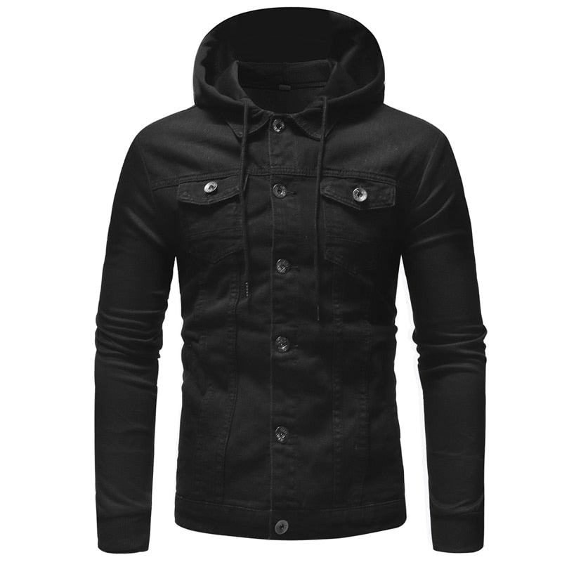 Herren-Jeansjacke aus kombinierten Materialien