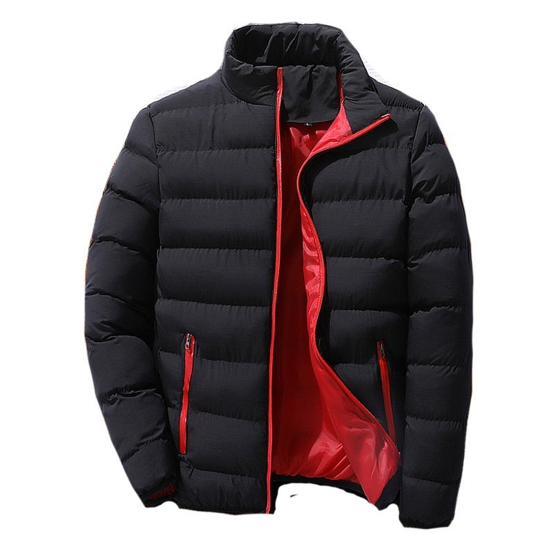 Herren Winterjacke mit farbigem Besatz