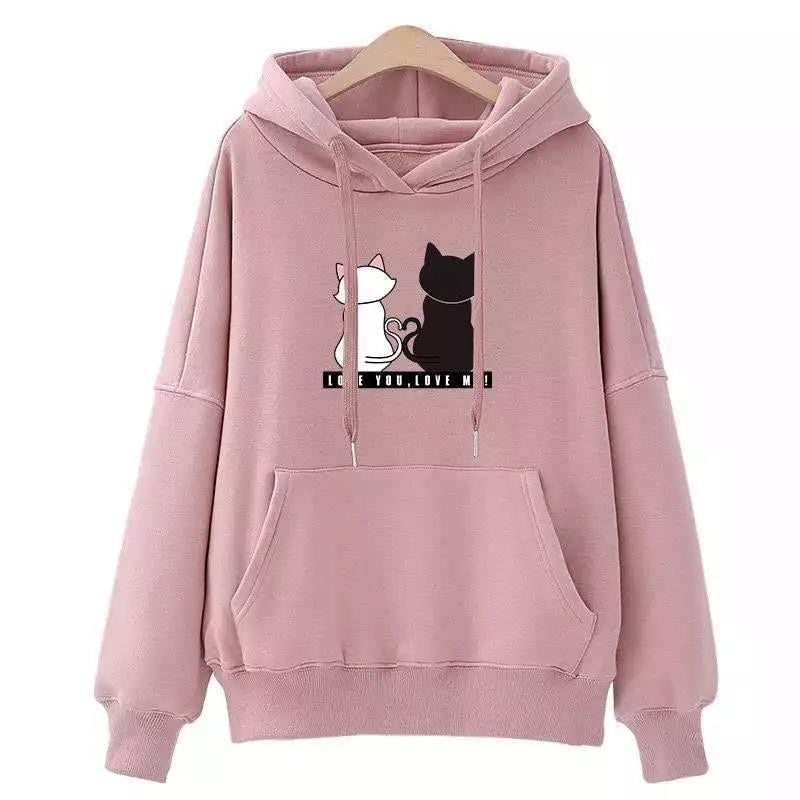 Damen-Hoodie mit Katzen-Print