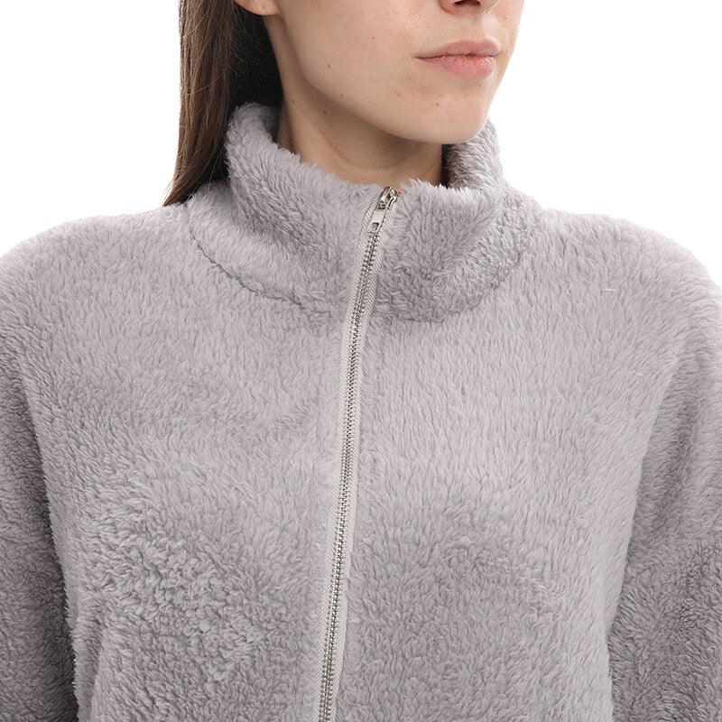 Damen-Fleece-Sweatshirt mit hohem Kragen