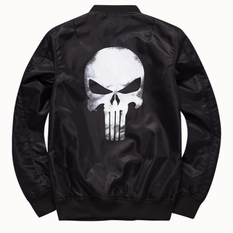 Herren-Übergangsjacke mit Totenkopf-Motiv