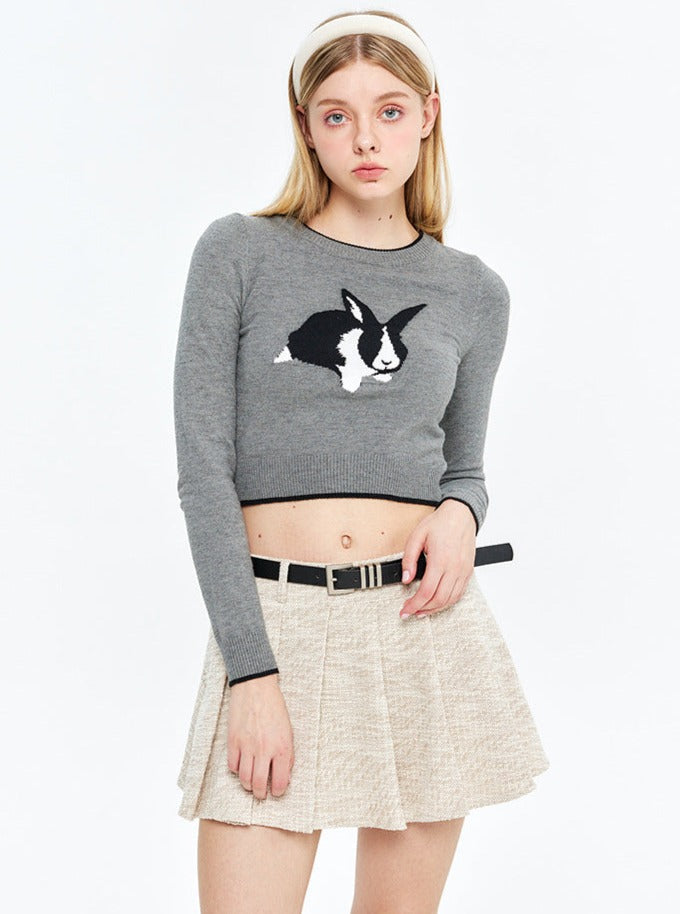 Rabbit Long-Sleeved Top aus Jacquard