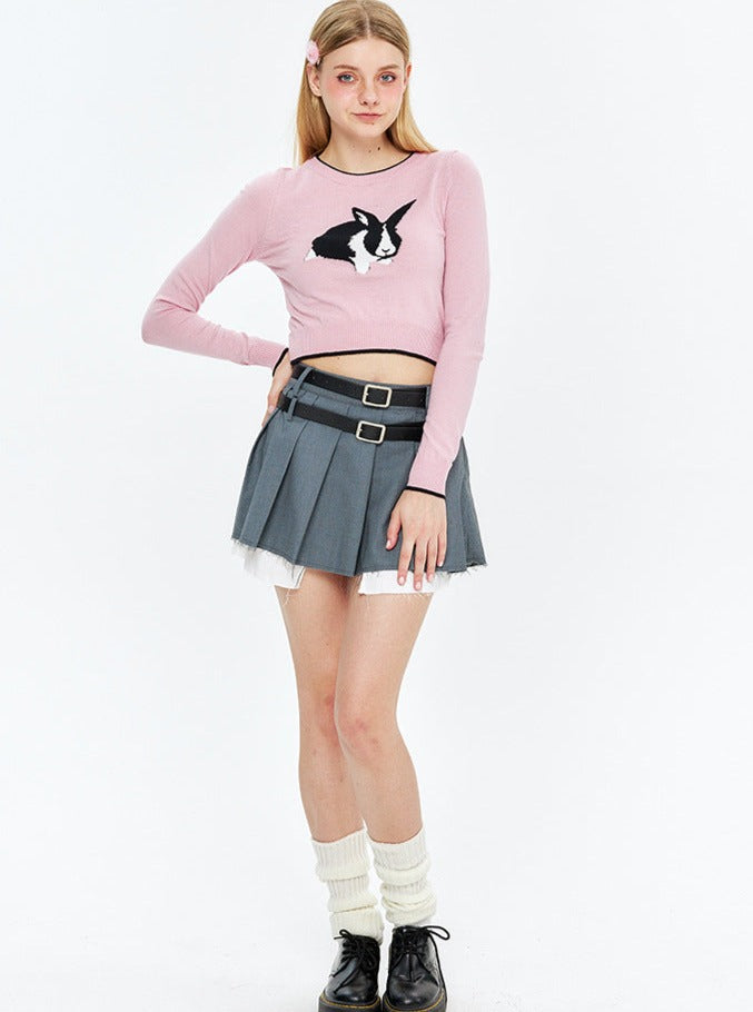 Rabbit Long-Sleeved Top aus Jacquard