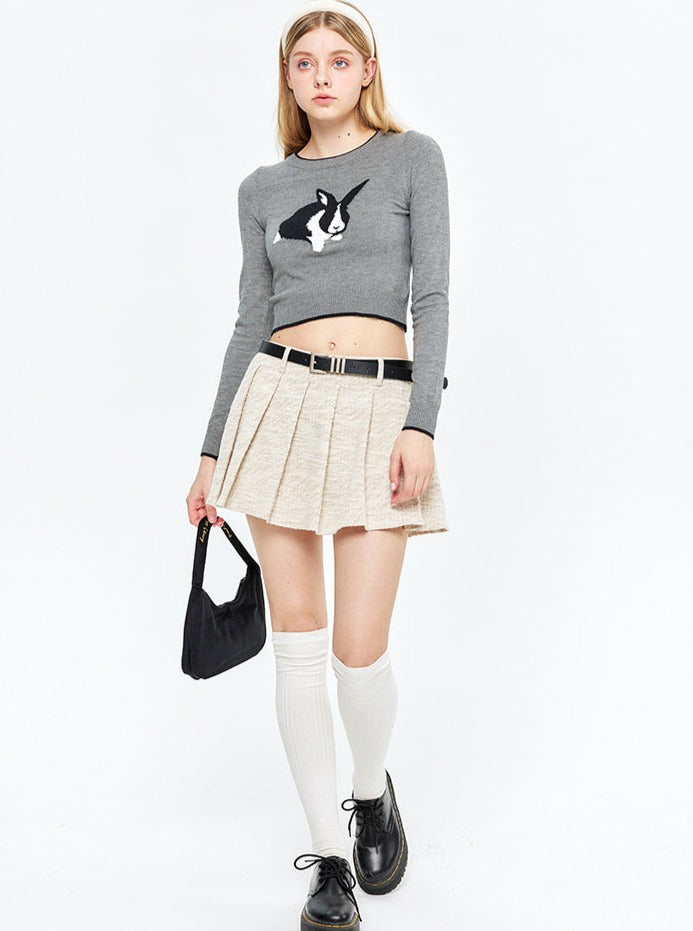 Rabbit Long-Sleeved Top aus Jacquard