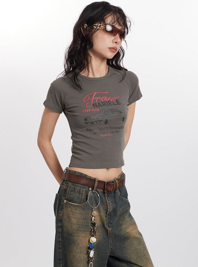 T-Shirt mit coolen Retro-Lettern