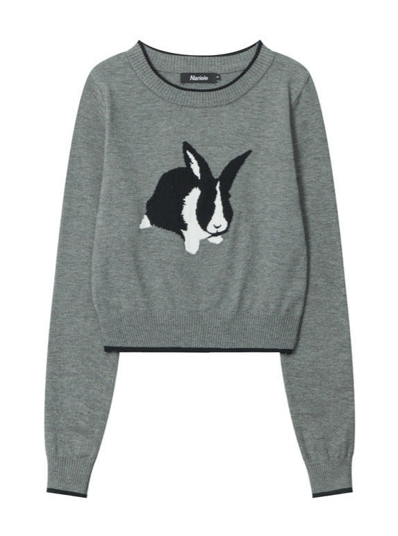 Rabbit Long-Sleeved Top aus Jacquard