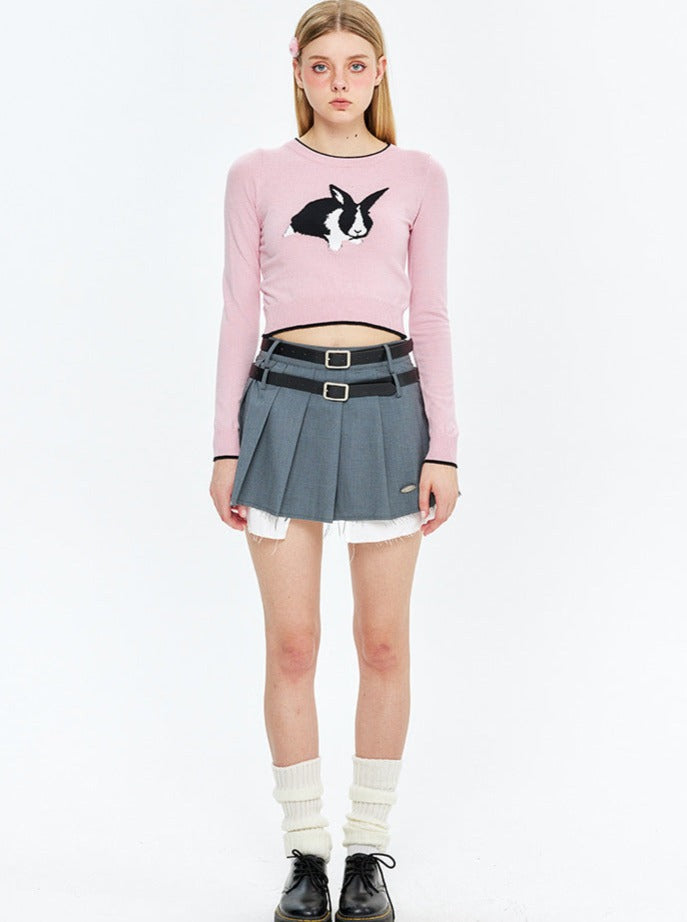 Rabbit Long-Sleeved Top aus Jacquard