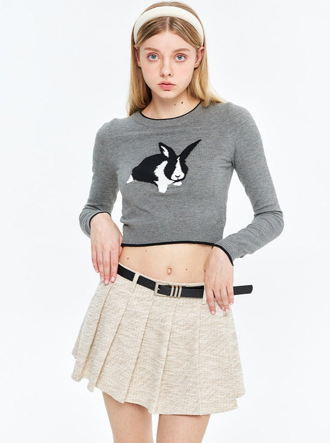 Rabbit Long-Sleeved Top aus Jacquard